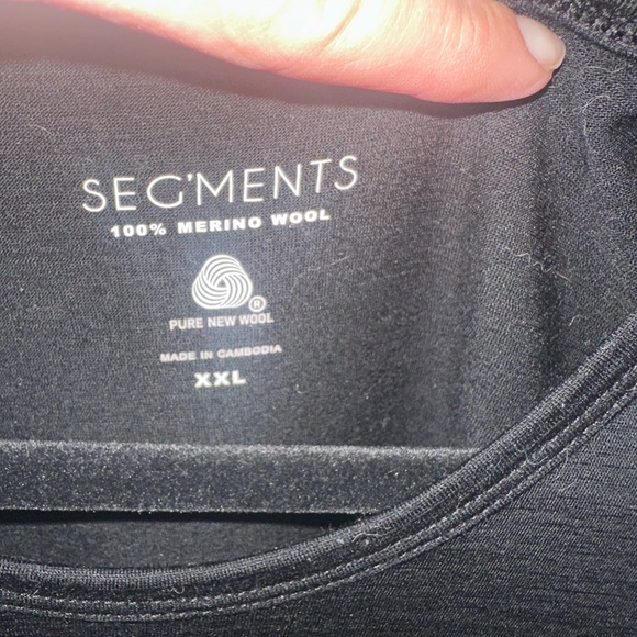 Women's Black Long Sleeve Merino Wool Top - Picture 2 of 3